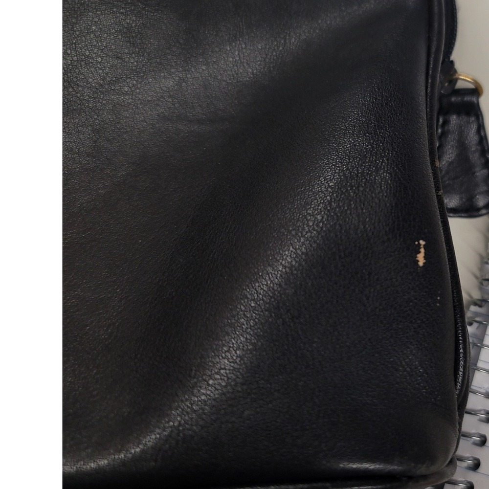 Quiet Luxury Etienne Aigner Black Leather Handbag Gold Hardware Dark Academia - Picture 7 of 9